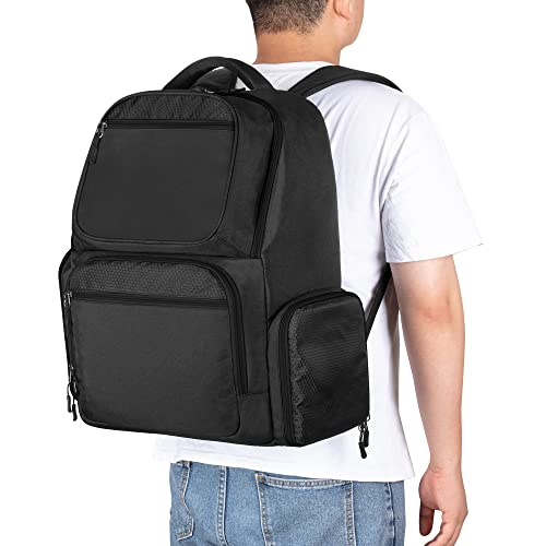 Trunab Travel Backpack Compatible with Xbox Series X Carrying Case Game Storage Bag with 2 Inner Spaces for Xbox X/S Console, Multiple Pockets for 15.6” Laptop and Other Gaming Accessories, Black(Patent Design)