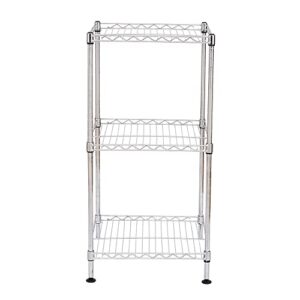 COOBL 14" L×14" W×28" H Wire Shelving Unit Metal Shelf with 3-Tier Steel Wire Shelving Tower (Silver)