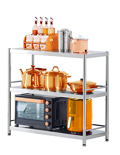 susunnus Stainless Steel Shelves 3 Tier Storage Shelves for Kitchen Garage Shelves Heavy Duty Shelving Metal Shelving Units and Storage Kitchen Industrial Storage Rack