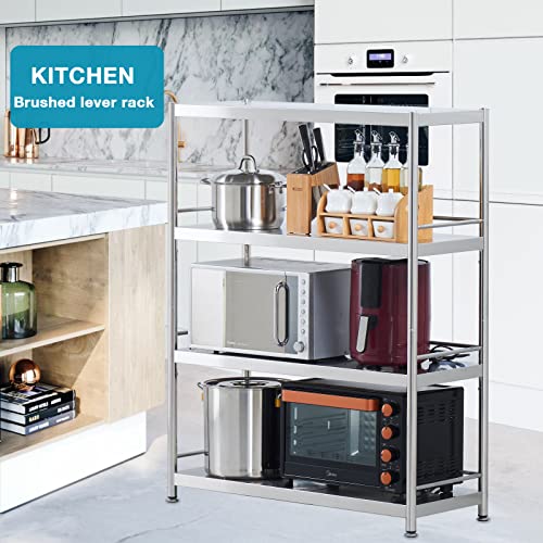 susunnus Stainless Steel Shelves 3 Tier Storage Shelves for Kitchen Garage Shelves Heavy Duty Shelving Metal Shelving Units and Storage Kitchen Industrial Storage Rack