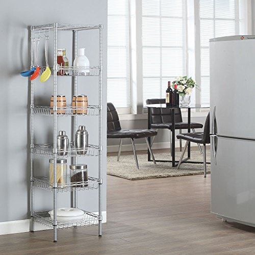 Ynredee 6 Tier Shelving Storage Unit Storage Rack,Adjustable Heavy Duty Metal Shelf Wire Storage Rack for Home Office Garage Kitchen Bathroom Organization