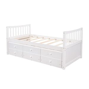 n/a bed frame captain's bed twin daybed bed frame with storage drawers trundle bed modern for bedroom home furniture