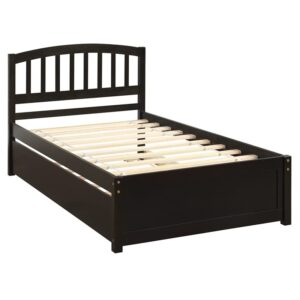 n/a Twin Size Platform Bed Wood Bed Frame with Trundle, Pine