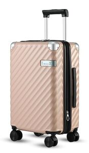 luggex pink carry on luggage 22x14x9 - pc expandable hard shell suitcase with spinner wheels