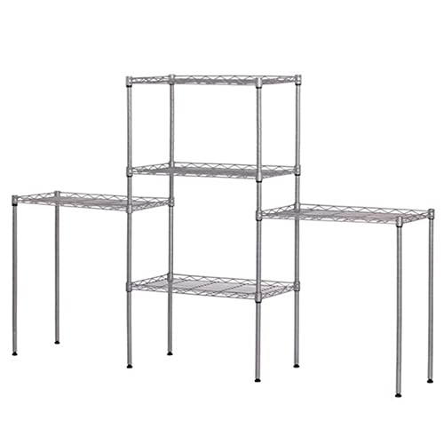 XIAOSENLIN 5 Tier Wire Shelving Metal Storage Rack Adjustable Shelves, Standing Storage Shelf Units for Laundry Bathroom Kitchen Pantry Closet (Silver1-5-Tier)