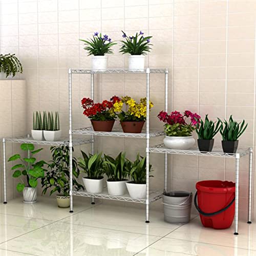 XIAOSENLIN 5 Tier Wire Shelving Metal Storage Rack Adjustable Shelves, Standing Storage Shelf Units for Laundry Bathroom Kitchen Pantry Closet (Silver1-5-Tier)