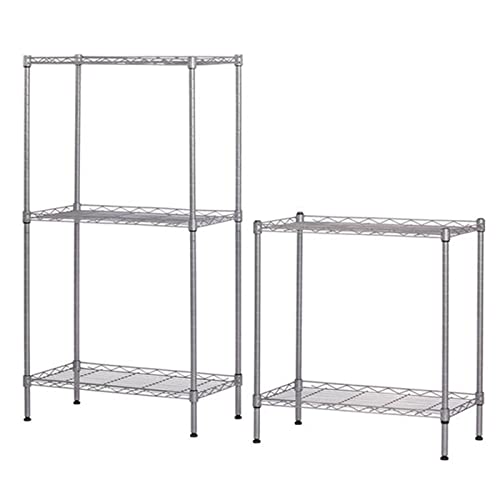 XIAOSENLIN 5 Tier Wire Shelving Metal Storage Rack Adjustable Shelves, Standing Storage Shelf Units for Laundry Bathroom Kitchen Pantry Closet (Silver1-5-Tier)