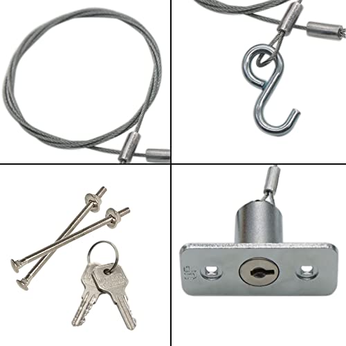 Emergency Release Lock Kit, Emergency Disconnect Release Key Lock with 2 Keys, Garage Door Opener Quick Release Lock for Universal Garage Door