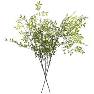 melorca&guilla artificial plants,2pcs 43.3" green nandina faux branches for vase,artificial plants for shop garden office home décor