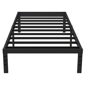 eavesince twin bed frames no box spring needed 14 inch high max 1000 pound heavy duty metal twin size platform easy assembly noise free black