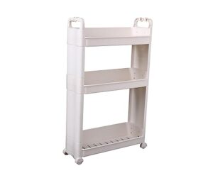 rolling storage cart with wheels – 3-tier organizer rack for effortless organization and mobility, shelf trolley with wheels for bathroom, laundry, kitchen, baby, office, bedroom etc