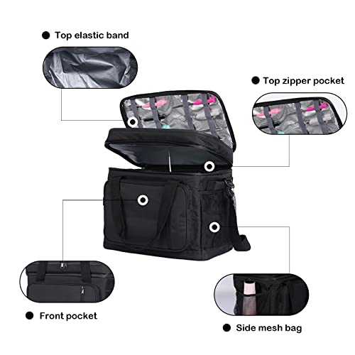 Camping Cooler 45-Can Dual Compartment Large Leakproof Cooler Bag, Large Lunch Cooler Bag, Portable Travel Cooler Double Layer for Picnic, Beach,Grocery Shopping,Camping,Kayaking,Road Trips（Black）