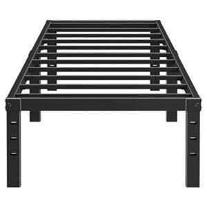 rooflare twin size bed frames 14 inch heavy duty max 3500lbs metal twin size mattress platform for boys girls kids no box spring needed easy to assemble-black