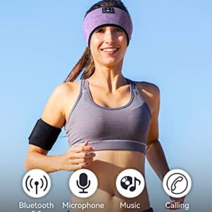 MUSICOZY Bluetooth 5.2 Headband Sleep Headphones Headband Headphones Sports Wireless Music Earphones Eye Mask Earbuds for Side Sleepers Workout Running Travel Yoga Office Mom Women