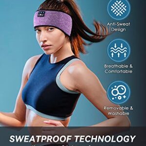 MUSICOZY Bluetooth 5.2 Headband Sleep Headphones Headband Headphones Sports Wireless Music Earphones Eye Mask Earbuds for Side Sleepers Workout Running Travel Yoga Office Mom Women