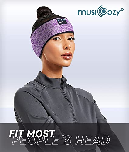 MUSICOZY Bluetooth 5.2 Headband Sleep Headphones Headband Headphones Sports Wireless Music Earphones Eye Mask Earbuds for Side Sleepers Workout Running Travel Yoga Office Mom Women