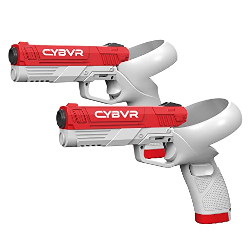 CYBVR Weighted Pistol Grip Gun Stock for the Oculus Quest 2 Controllers, Accessories for Meta Quest 2, Weight Feels Real in VR for Better Gaming, Accessory for FPS Games like Pistolwhip