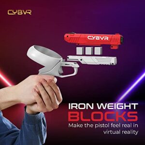 CYBVR Weighted Pistol Grip Gun Stock for the Oculus Quest 2 Controllers, Accessories for Meta Quest 2, Weight Feels Real in VR for Better Gaming, Accessory for FPS Games like Pistolwhip