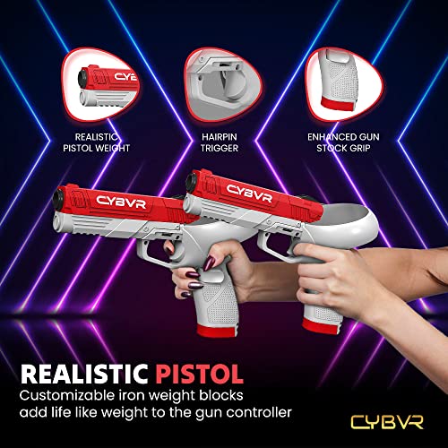 CYBVR Weighted Pistol Grip Gun Stock for the Oculus Quest 2 Controllers, Accessories for Meta Quest 2, Weight Feels Real in VR for Better Gaming, Accessory for FPS Games like Pistolwhip