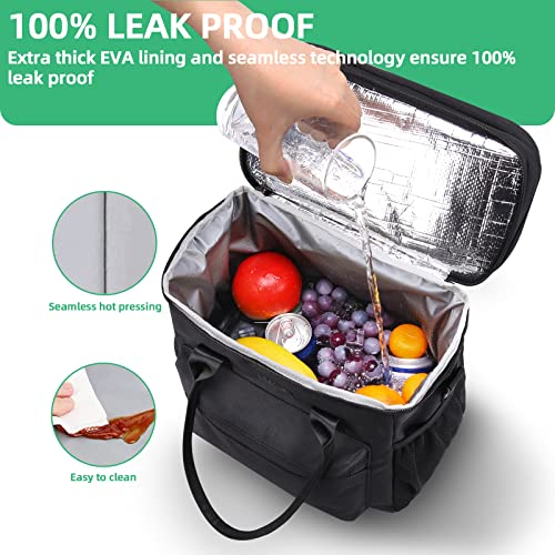 HOMIEE Insulated Lunch Bag for Women/Men, Reusable Lunch Box for Office Picnic Hiking Beach, Durable Waterproof Leakproof Cooler Tote Bag with Adjustable Shoulder Strap