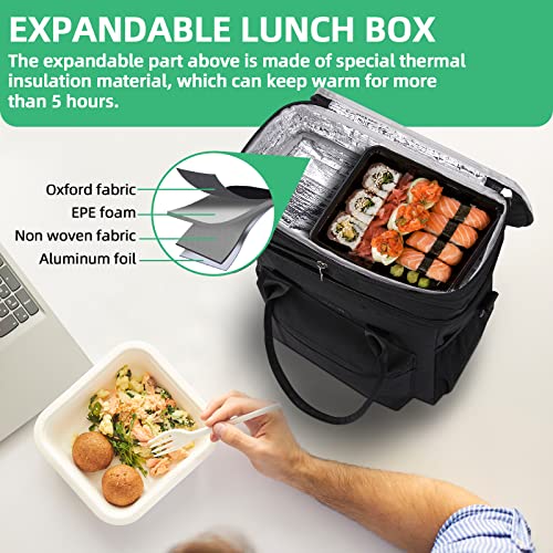 HOMIEE Insulated Lunch Bag for Women/Men, Reusable Lunch Box for Office Picnic Hiking Beach, Durable Waterproof Leakproof Cooler Tote Bag with Adjustable Shoulder Strap