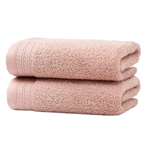 sense gnosis pink hand towels set of 2 100% terry cotton towel super soft highly absorbent decorative hand towels for bathroom 13" x 29"