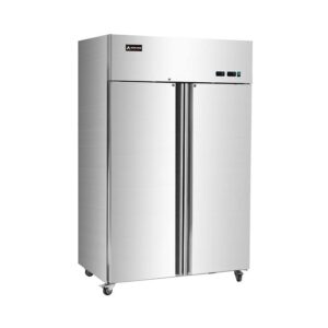 aceland ar-48b non-etl 48'' w commercial refrigerator 2 door stainless reach in solid door upright fan cooling cooler for restaurant, bar, shop, residential 36 cu.ft, silver