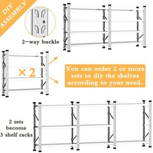 KINGBO Garage Shelving, 4 Shelf Adjustable Stainless Steel Industrial Storage Rack, 59" W x 20" D x 59" H Heavy Duty Industrial Shelving for Garage, Shop, Warehouse, Basement, Total Capacity 8,000 lbs