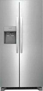 frigidaire 33" side-by-side refrigerator with 22.2 cu. ft. total capacity, air filter, led interior lighting, ice maker in stainless steel