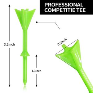 ENHUA GOLF Tees Plastic 60 Count,3 1/4 Inch Long Frictionless Unbreakable Step Tee Bulk Colored Tees Reduce Friction & Side Spin(Mixcolor)