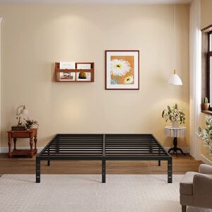 Vengarus 14inch Heavy Duty King Bed Frame No Box Spring Needed, Metal Platform Bed Frame King with Steel Slat, Easy Assembly, Noise Free, Black