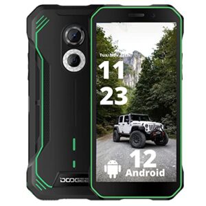doogee rugged smartphone 2023, s51 nfc android 12 rugged phones, 4gb+64gb sd 512gb, 5180mah battery, dual sim 4g, 6.0" ips hd rugged phones unlocked, ip68 waterproof, gps outdoor rugged android phone