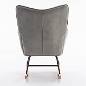 Devion Furniture Shaman Rocking Chair, Wood,Gray 26D x 31W x 37H in