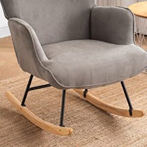 Devion Furniture Shaman Rocking Chair, Wood,Gray 26D x 31W x 37H in