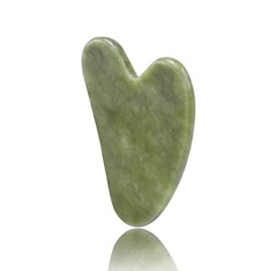 gua sha, gua sha facial tool, guasha tool for face, guasha natural jade stone light green