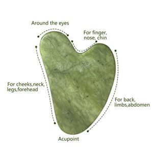 Gua Sha, Gua Sha Facial Tool, Guasha Tool for Face, Guasha Natural Jade Stone Light Green