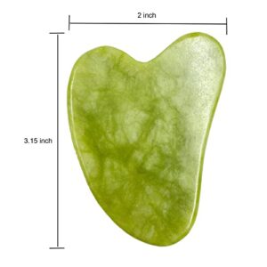 Gua Sha, Gua Sha Facial Tool, Guasha Tool for Face, Guasha Natural Jade Stone Light Green