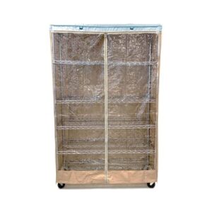 formosa covers | premium water-resistant wire shelving unit cover for garages, kitchens, offices, and more - clear pvc viewing panel and trim (36" w x 14" d x 54" h)