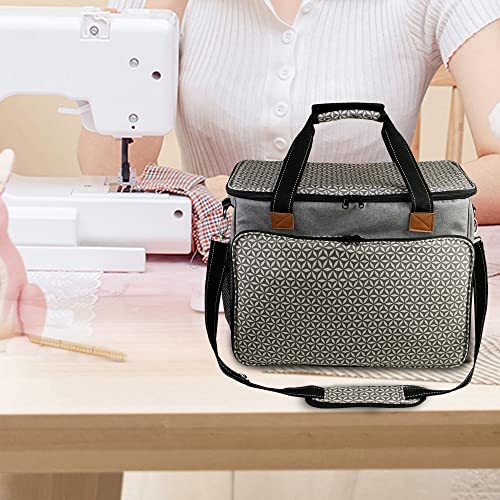 Kungfuking Universal Sewing Machine Carrying Case, Sewing Machine Bag with Multiple Pockets, Sewing Storage Case Travel Tote Bag for Singer, Brother, Janome etc Sewing Machine