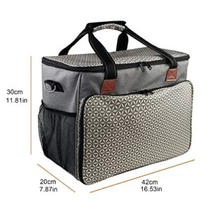 Kungfuking Universal Sewing Machine Carrying Case, Sewing Machine Bag with Multiple Pockets, Sewing Storage Case Travel Tote Bag for Singer, Brother, Janome etc Sewing Machine