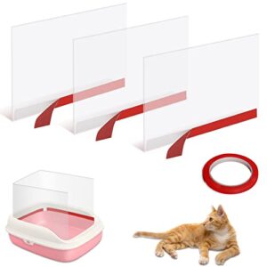 3pcs cat litter box pee shields, cat litter box splash guard, easy clean cat litter pan pee privacy shields - litter box not included