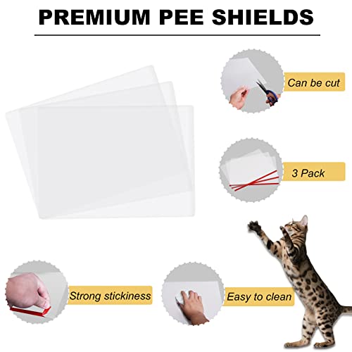 3Pcs Cat Litter Box Pee Shields, Cat Litter Box Splash Guard, Easy Clean Cat Litter Pan Pee Privacy Shields - Litter Box Not Included