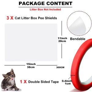 3Pcs Cat Litter Box Pee Shields, Cat Litter Box Splash Guard, Easy Clean Cat Litter Pan Pee Privacy Shields - Litter Box Not Included