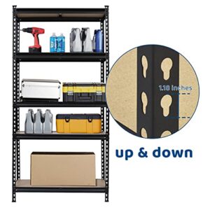 Karl home Garage Shelving Heavy Duty, 5-Tier Wide Size Adjustable Metal Shelving Unit Utility Rack Organization for Garage Pantry Basement, 2000lbs,35.4" L x 17.7" W x 70.9" H, Black