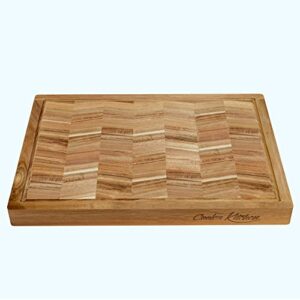 Extra Large Acacia Wood Cutting Board - Large Wooden Cutting Board for Kitchen w/Juice Grooves and Handles - Best Kitchen Cutting Boards for Chopping and Slicing or as a Charcuterie Plate