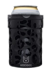 hooch|hog soda can holder & beer coozies for bottles & cans | can cooler insulated for 12 oz. standard size cans | "the shorty" collection (black leopard)