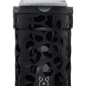 Hooch|Hog Soda Can Holder & Beer Coozies For Bottles & Cans | Can Cooler Insulated for 12 oz. Standard Size Cans | "The Shorty" Collection (Black Leopard)