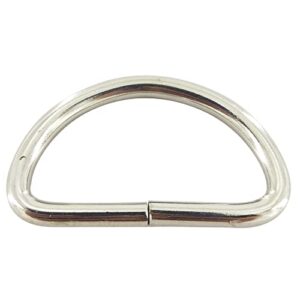 sortumola 50pcs metal d ring non welded loop d-rings for bag, buckle,straps, belt, backpack diy accessories silver (32mm) pt355
