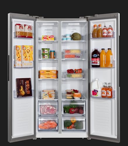 Hamilton Beach HBF1662 French Door Full Size Counter Depth Refrigerator with Freezer Drawer, 16.6 cu ft, Stainless