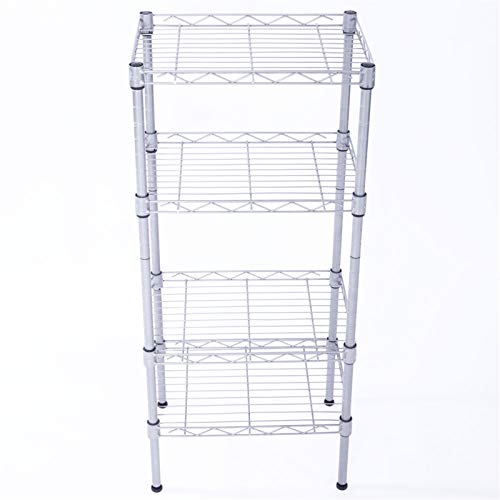 QXDRAGON 4-Shelf Adjustable, Heavy Duty Storage Shelving Unit (243 lbs Loading Capacity), Steel Organizer Wire Rack, Silver (14L x 10W x 32H)